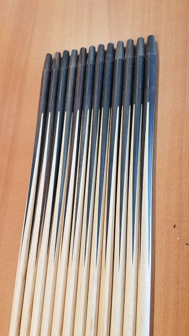 1/2 Doz Premium 11/32" Douglas Fir / Ebony Footed Shafts