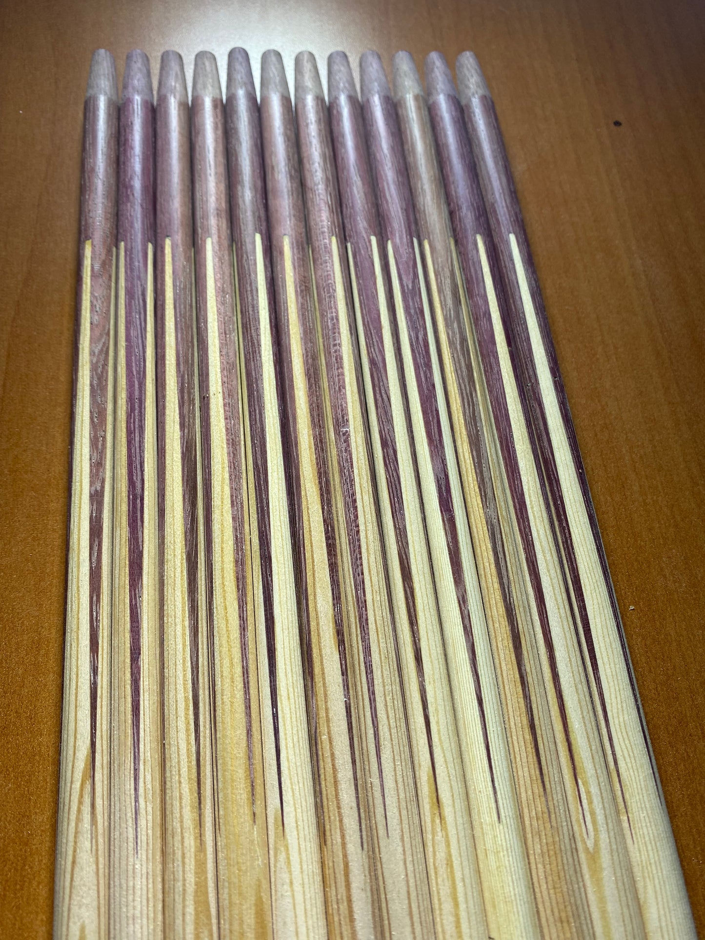 Premium 11/32" Douglas Fir /Purpleheart Footed Shafts Per Dozen