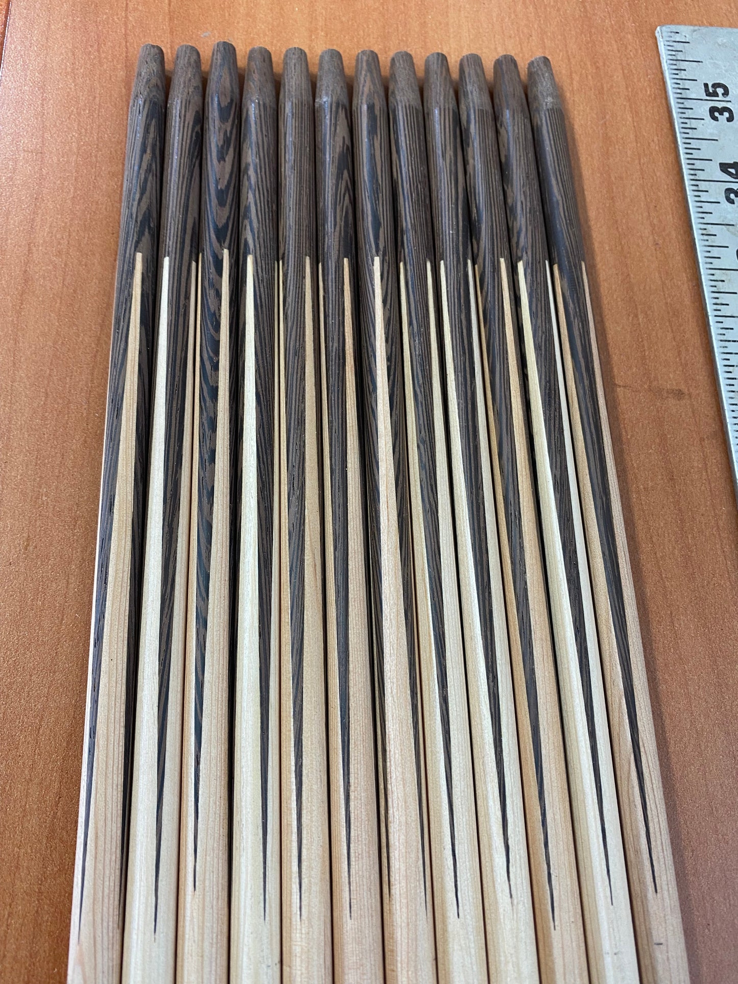 1/2 Doz Premium 11/32" Douglas Fir / Wenge Footed Shafts