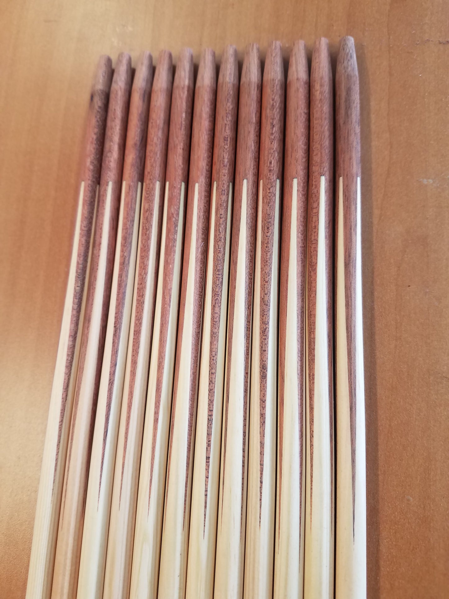 1/2 Doz Premium 11/32" Douglas Fir / Bloodwood Footed Shafts